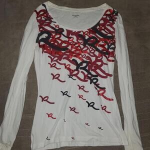 Rocawear Women's White and Red Tshirt